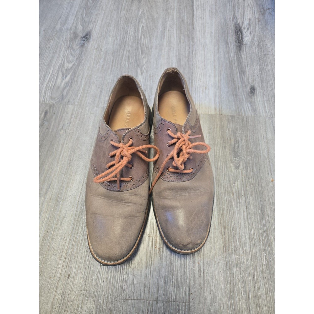 Cole Haan Mens Shoes Lunargrand Size 7.5M Suede Brown Wingtip Oxford